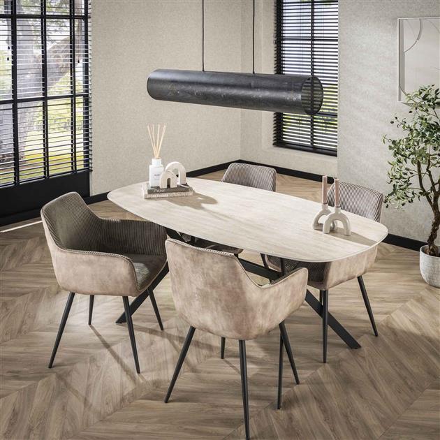 Eetkamertafel 180 Ceramic Travertine - 180x90x76 cm