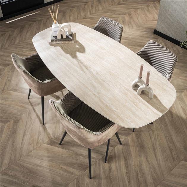 Eetkamertafel 180 Ceramic Travertine - 180x90x76 cm