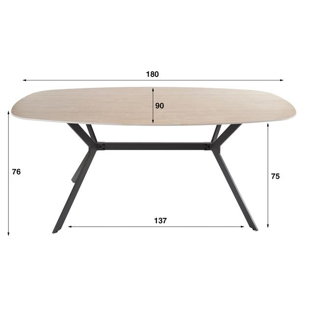 Eetkamertafel 180 Ceramic Travertine - 180x90x76 cm