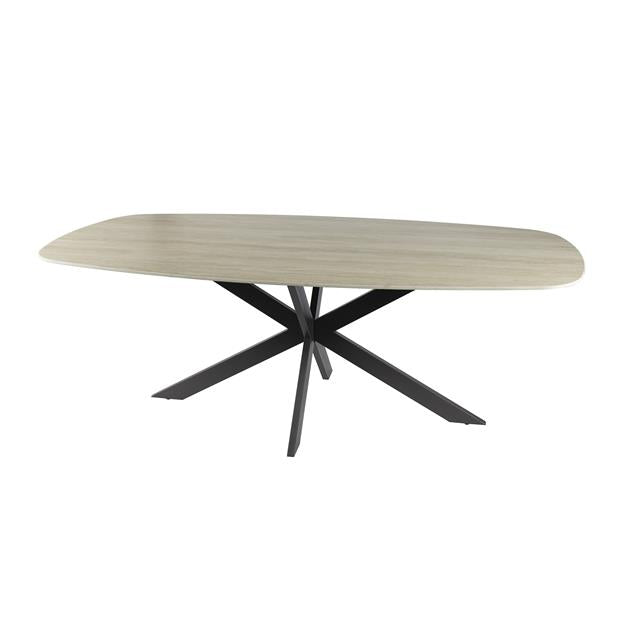 Eetkamertafel 215 Deens Ovaal Romano - 215x105x77 cm - Travertine 3D ceramics