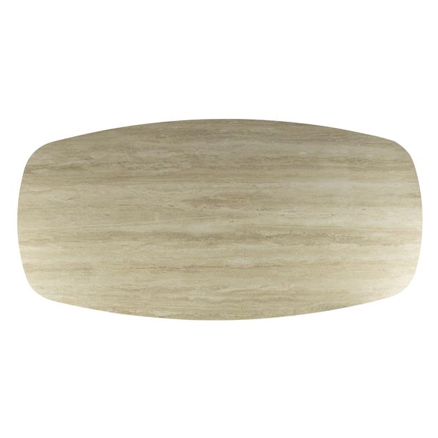 Eetkamertafel 215 Deens Ovaal Romano - 215x105x77 cm - Travertine 3D ceramics