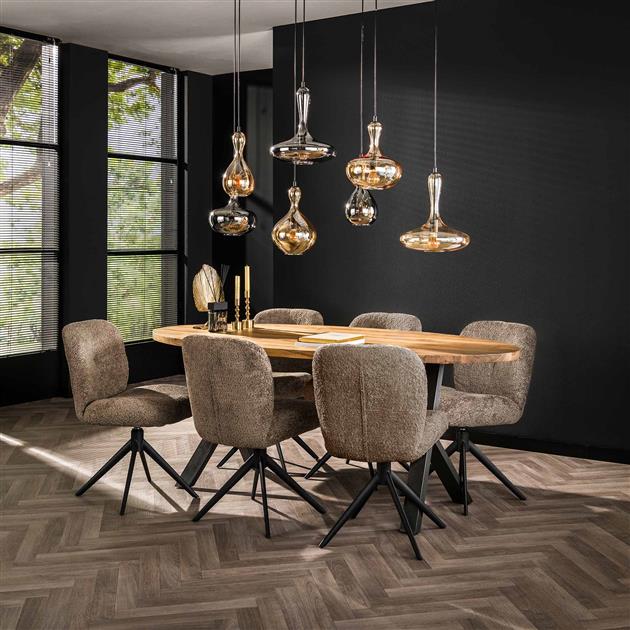 Stoel Comfort Draaibaar Boucle Taupe - 48x60x84 cm - verpakt per 2