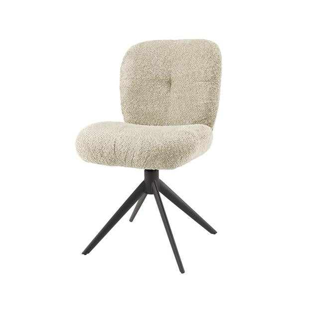 Stoel comfort draaibaar verpakt per 2 - 48x60x84 cm - Boucle zandkleur