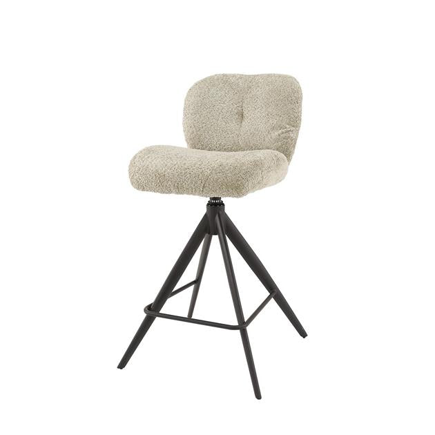 Barstoel Comfort Draaibaar verpakt per 2 - Boucle Zandkleur - 45x56x94 cm