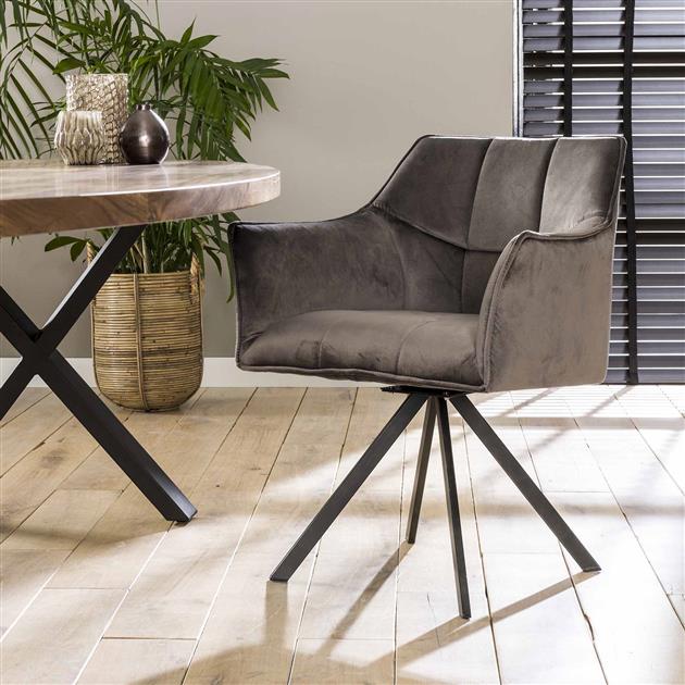 Armstoel Raster Draaibaar verpakt per 2 - 63x60x81 cm - Antraciet velours