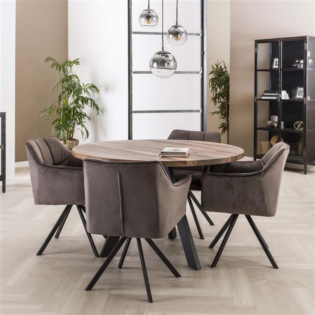 Armstoel Raster Draaibaar verpakt per 2 - 63x60x81 cm - Antraciet velours