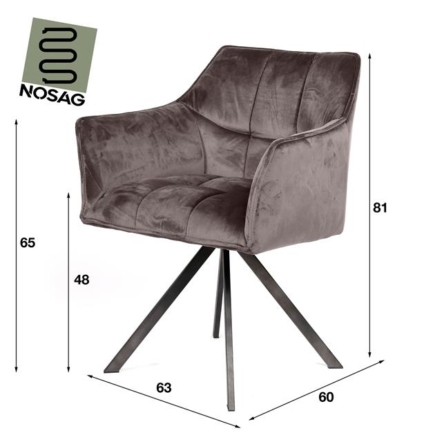 Armstoel Raster Draaibaar verpakt per 2 - 63x60x81 cm - Antraciet velours