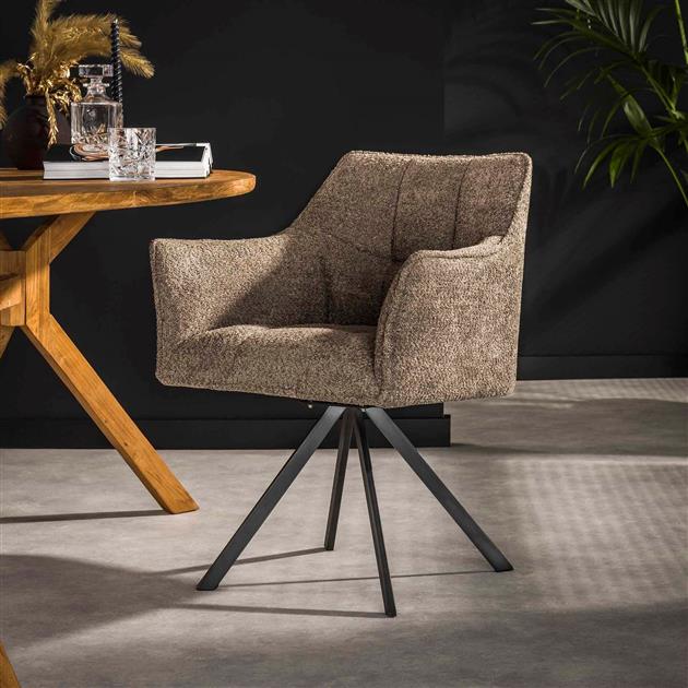 Armstoel Raster Draaibaar (verpakt per 2) - 63x60x81 cm - Boucle taupe