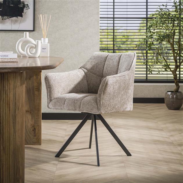 Armstoel Raster Draaibaar (verpakt per 2) - 63x60x81 cm - Rich Zandkleur
