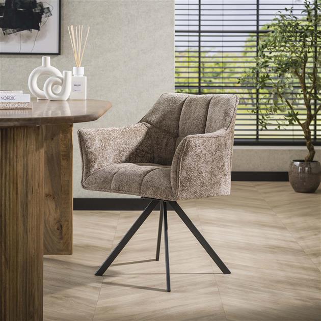 Armstoel Raster Draaibaar verpakt per 2 - 63x60x81 cm - Rich champagne