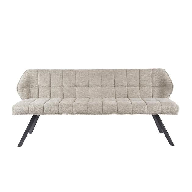 Eetkamerbank Raster Boucle - 180x58x81 cm - Zandkleur
