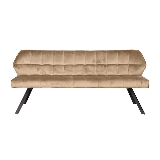 Eetkamerbank van raster - 180x58x81 cm - Champagne velours