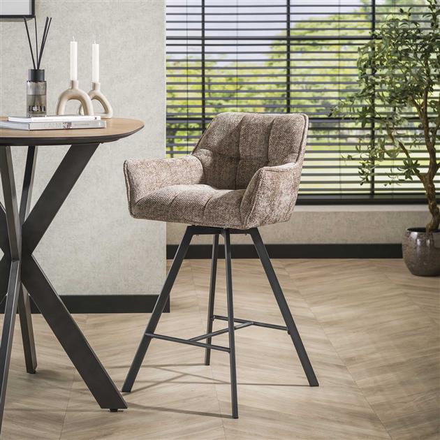 Barstoel Raster Draaibaar verpakt per 2 - 56x52x95 cm - Rich Champagne