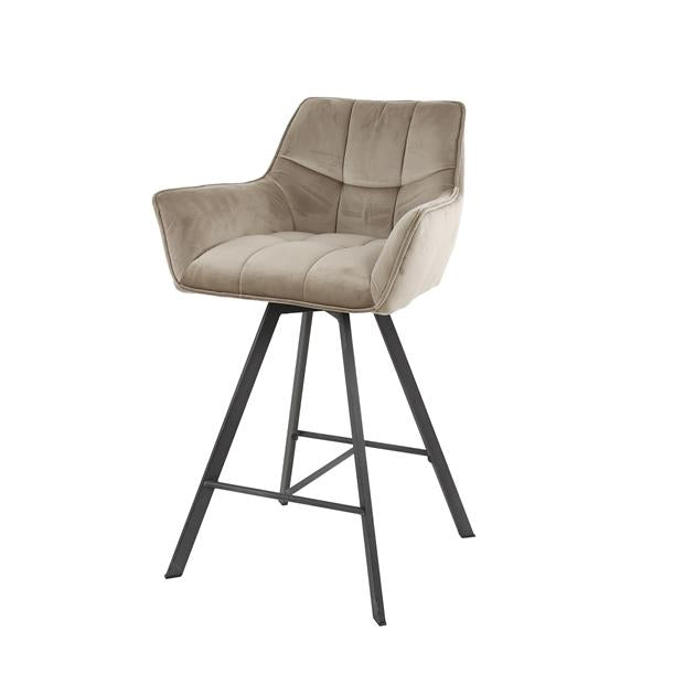 Barstoel Raster Draaibaar (verpakt per 2) - Champagne Velours - 56x52x95 cm
