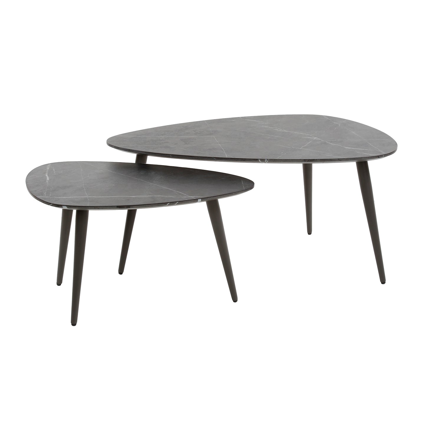 Salontafel set/2 pear shaped organisch / 3D zwart bruin