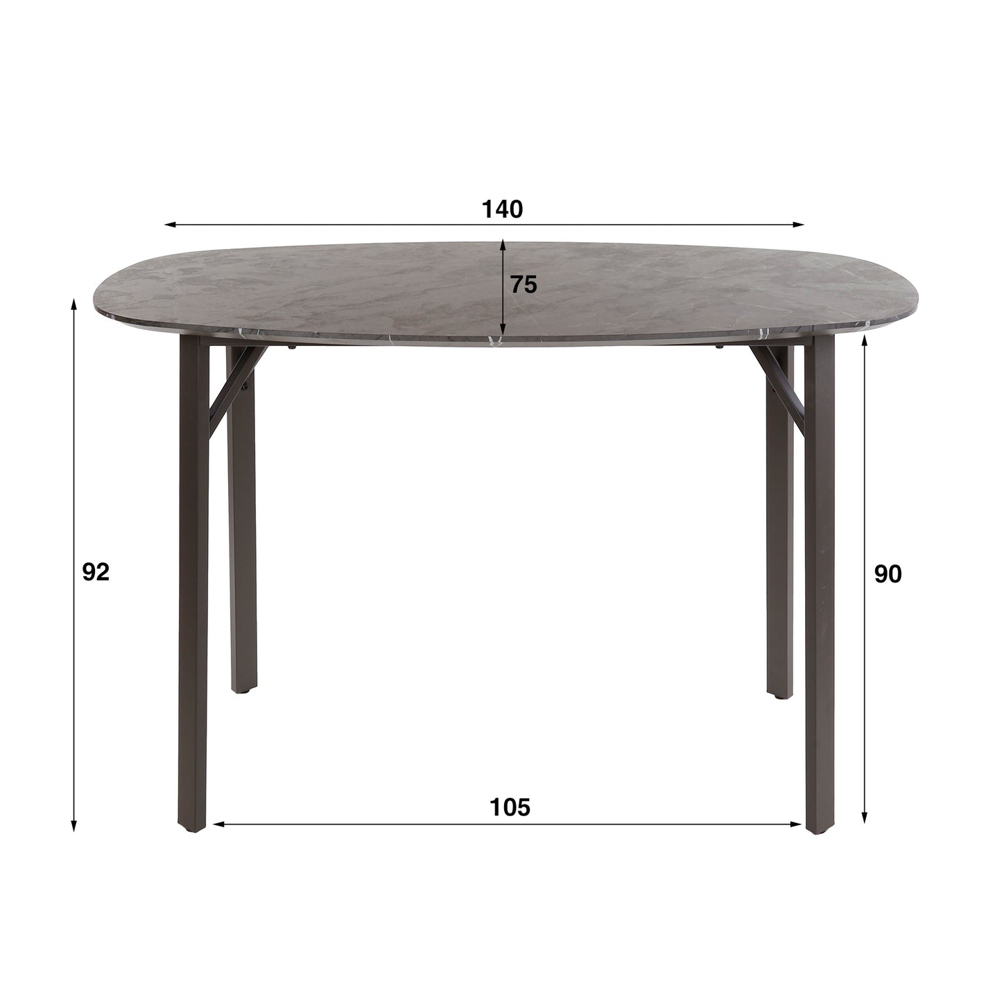 Bartafel deens ovaal / 3D zwart bruin