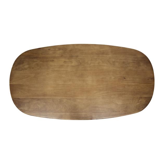 Eetkamertafel 180 Cliff ovale buis - 180x95x76 cm - Massief mango zandkleur