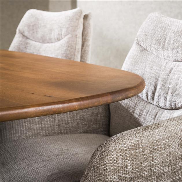 Eetkamertafel 215 Cliff Ovale Buis - 215x105x76 cm - Massief mango zandkleur