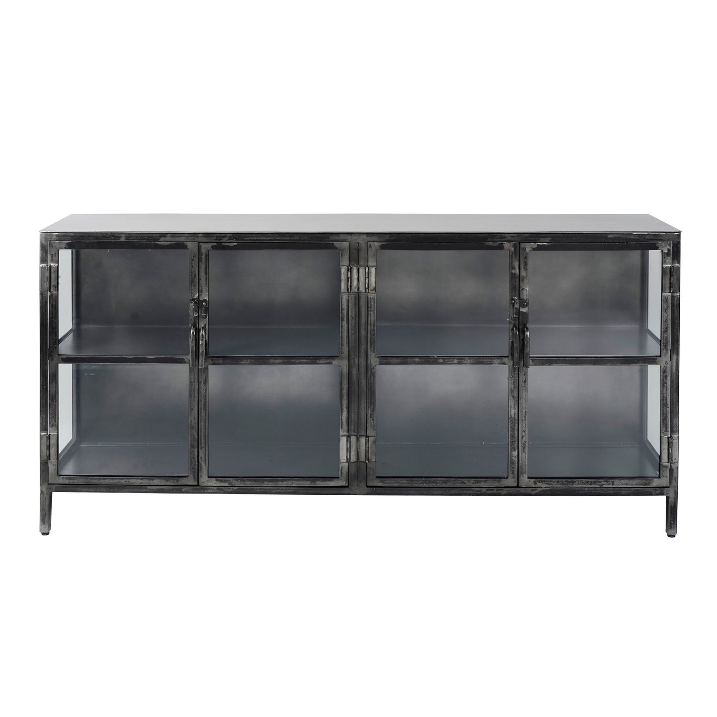 Dressoir Rift metal 4 deuren / Gun metal 180cm
