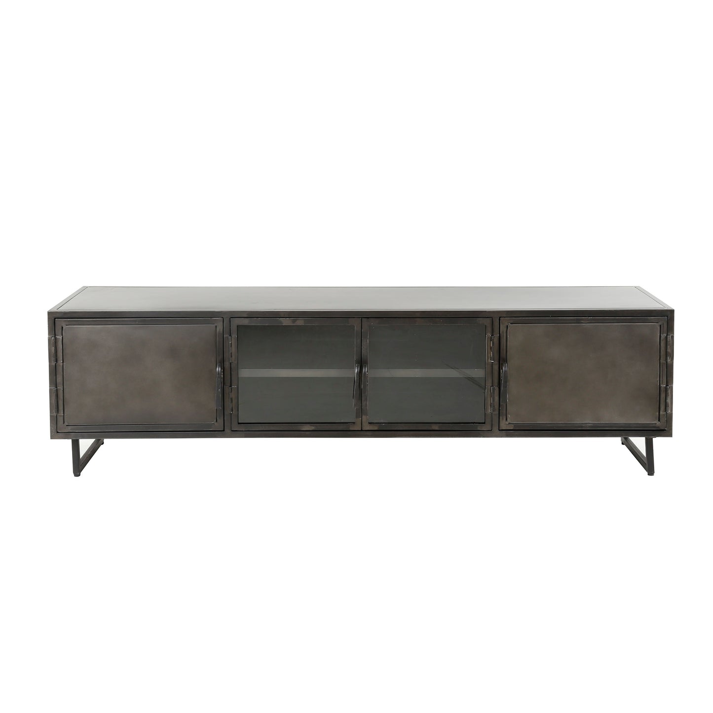 TV-meubel 180cm Rift metal / Gun metal