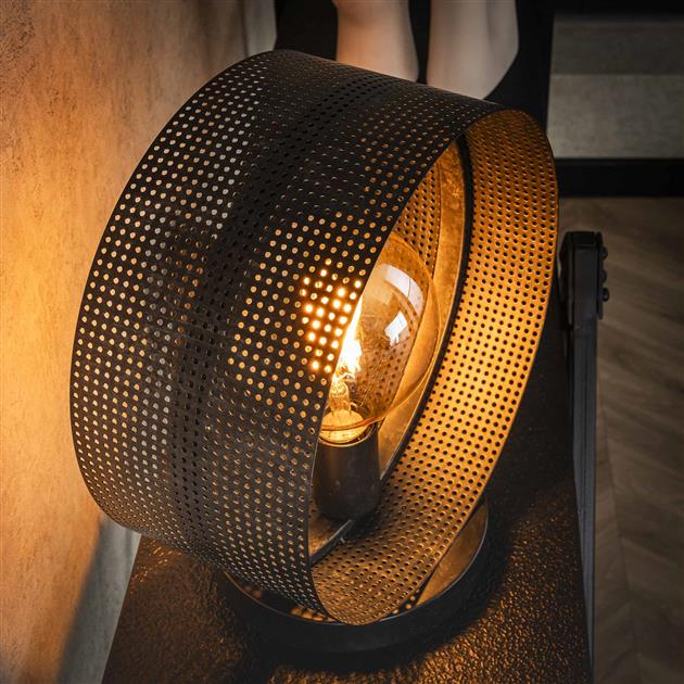 Tafellamp van 1 Lamp Ring Geperforeerd - 30x20x33 cm - Charcoal