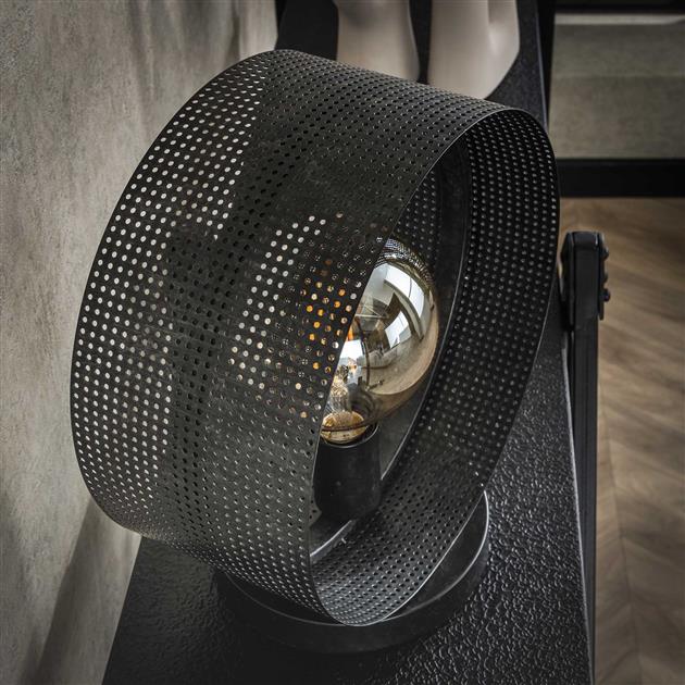 Tafellamp van 1 Lamp Ring Geperforeerd - 30x20x33 cm - Charcoal