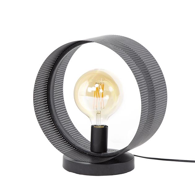 Tafellamp van 1 Lamp Ring Geperforeerd - 30x20x33 cm - Charcoal