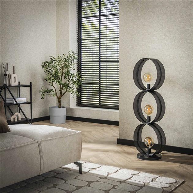 Vloerlamp 3L Ring Geperforeerd - 40x30x122 cm - Charcoal