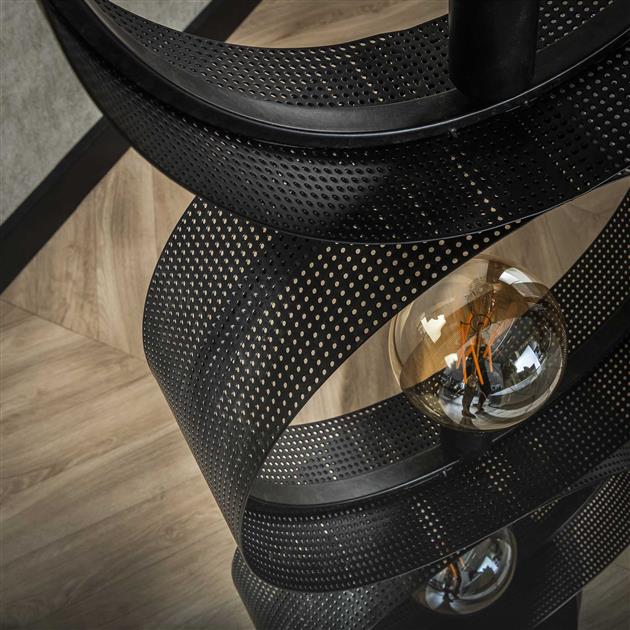 Vloerlamp van 4 Lampen Ring Geperforeerd - 40x30x162 cm - Charcoal