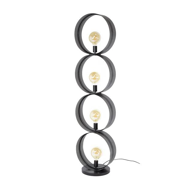 Vloerlamp van 4 Lampen Ring Geperforeerd - 40x30x162 cm - Charcoal