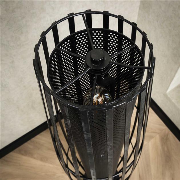 Vloerlamp van 3 Lampen Cylinder Mesh - 27x27x120 cm - Charcoal