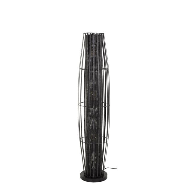 Vloerlamp van 3 Lampen Cylinder Mesh - 27x27x120 cm - Charcoal