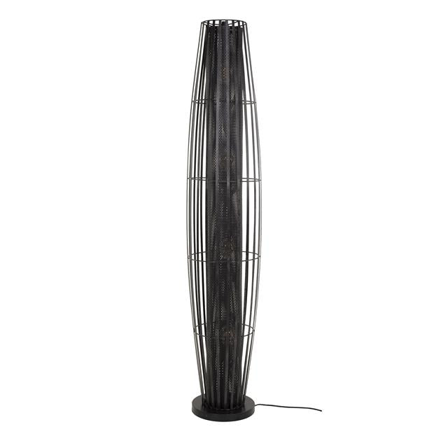 Vloerlamp 150 van 4 Lampen Cylinder Mesh - 29x29x150 cm - Charcoal