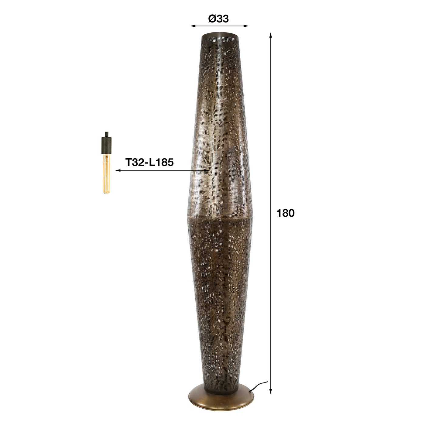 Vloerlamp 5L cosmic / Brons antiek