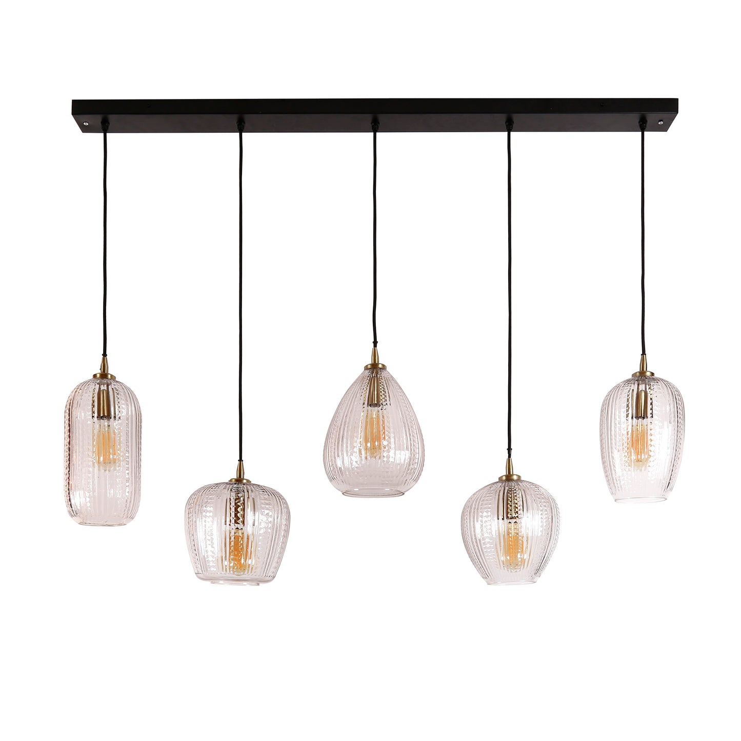 Hanglamp 5L diamond grain mix / Diamond glass