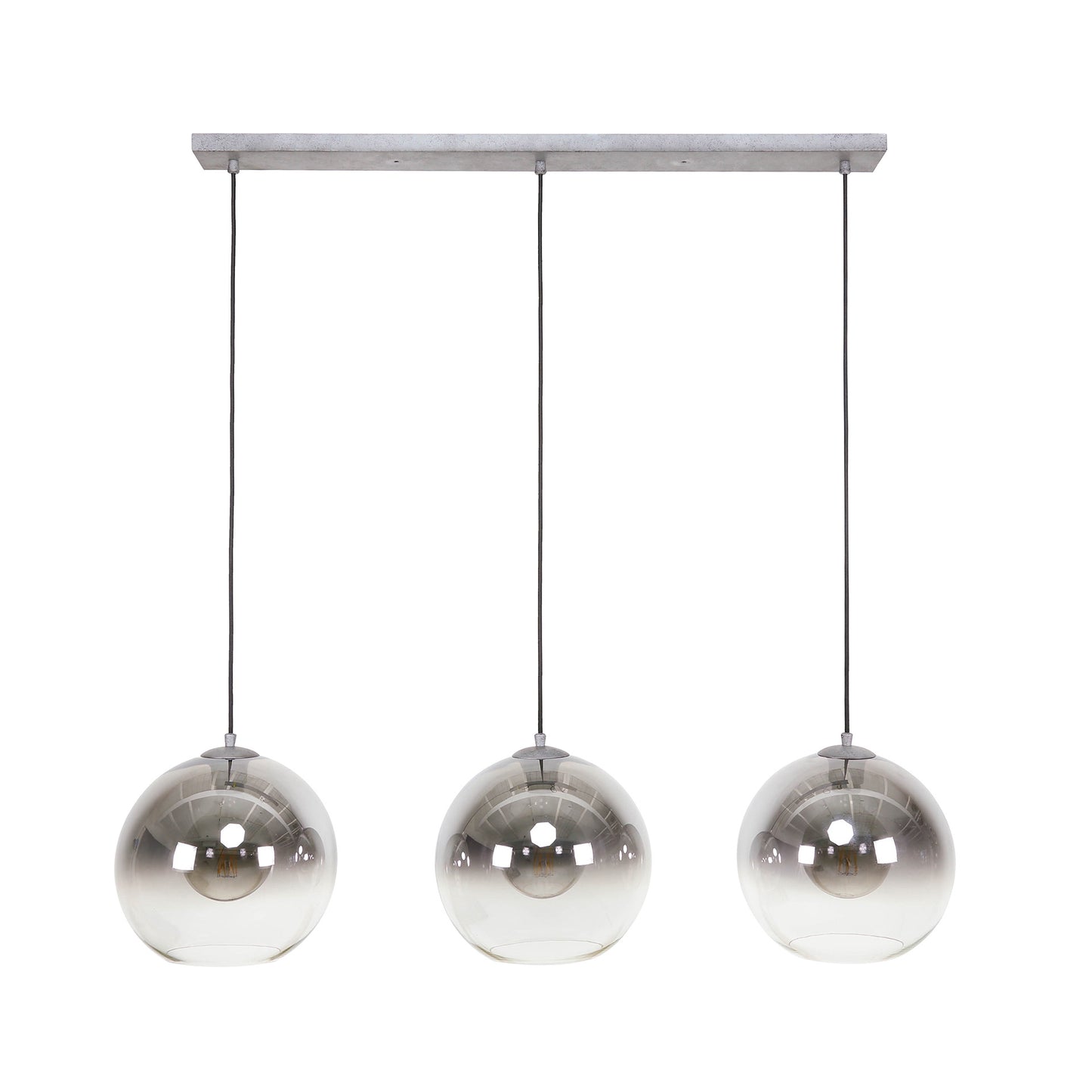 Hanglamp 3L bubble shaded / Oud zilver