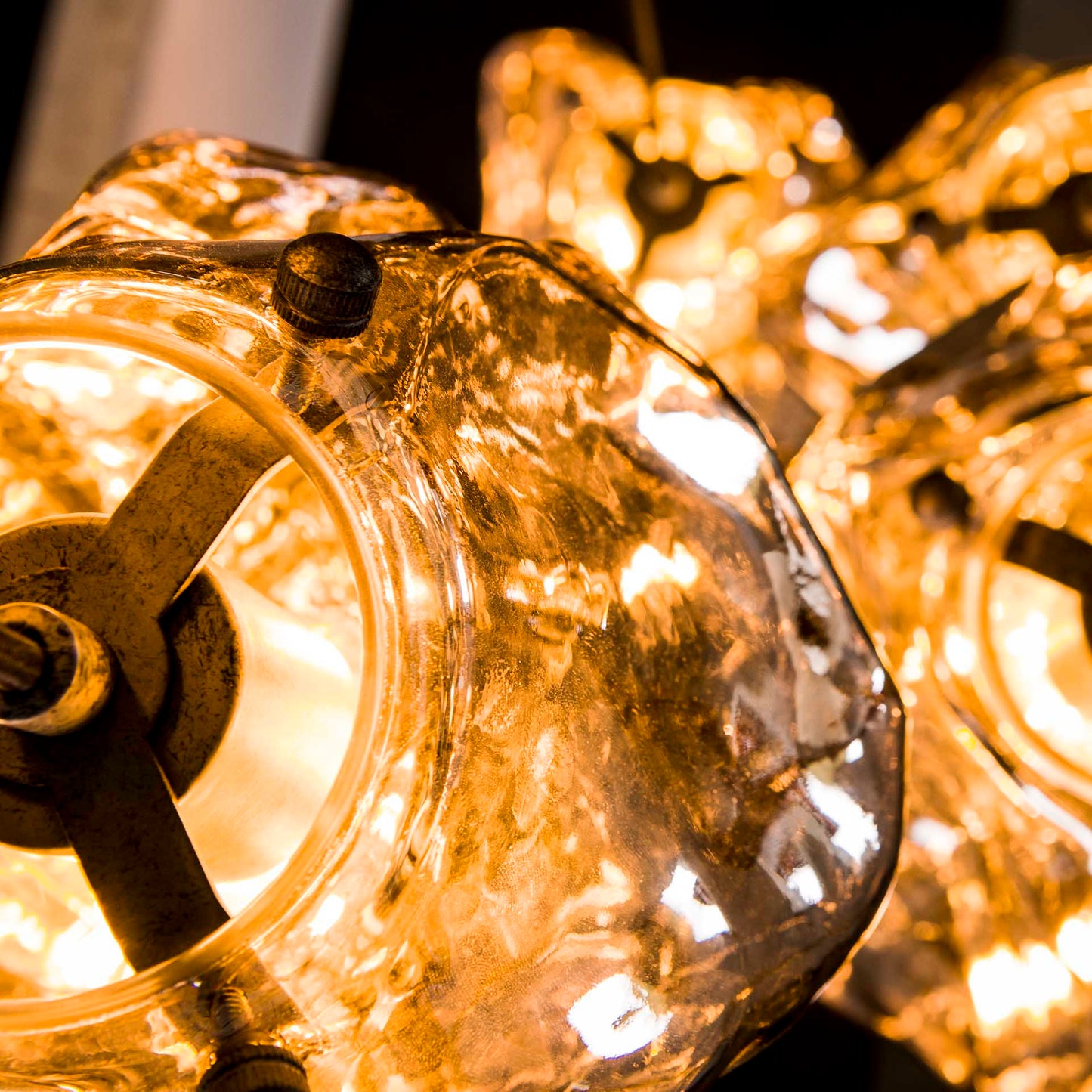 Hanglamp 5L rock getrapt / Chromed glas