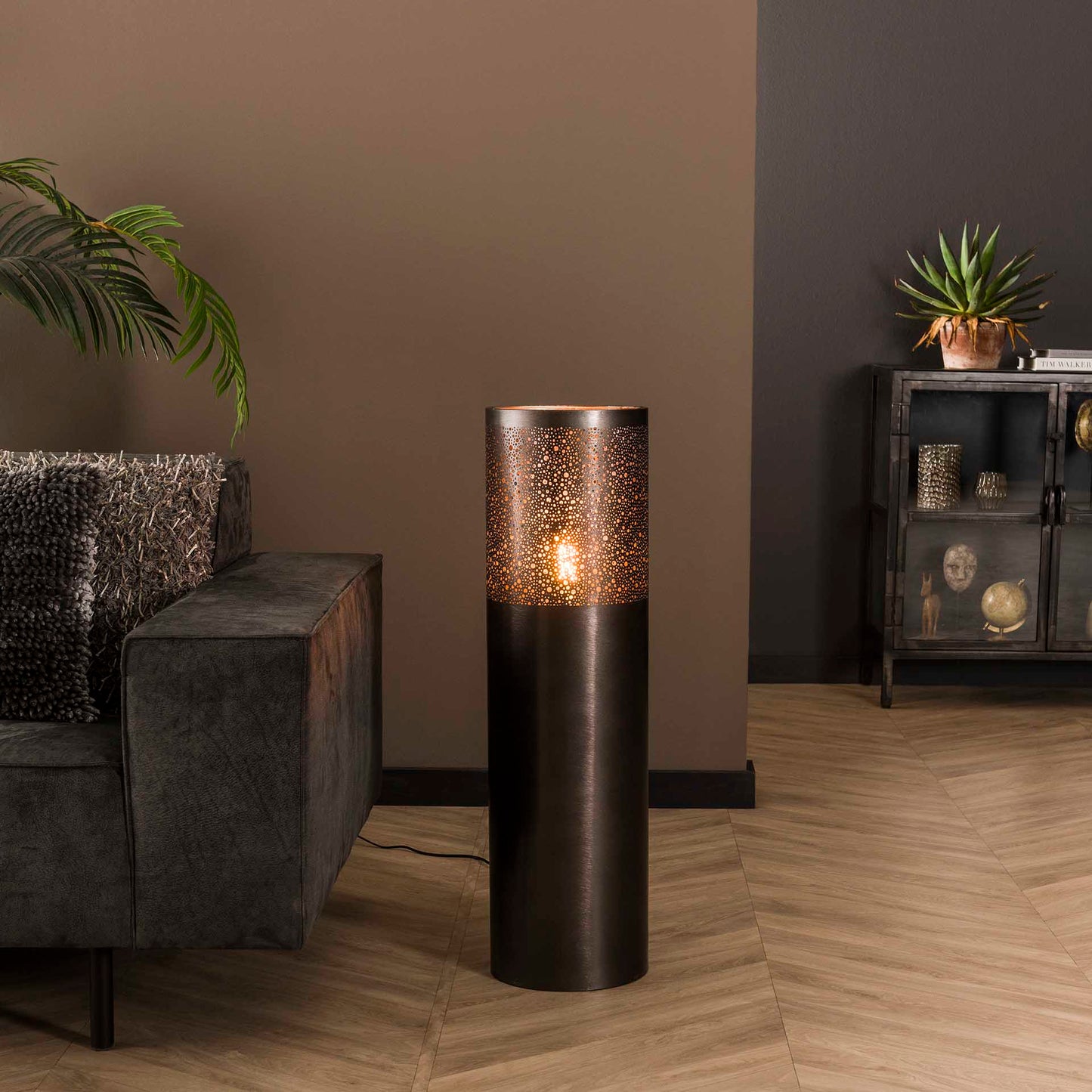 Vloerlamp Ø25 cilinder 90cm / Zwart nikkel