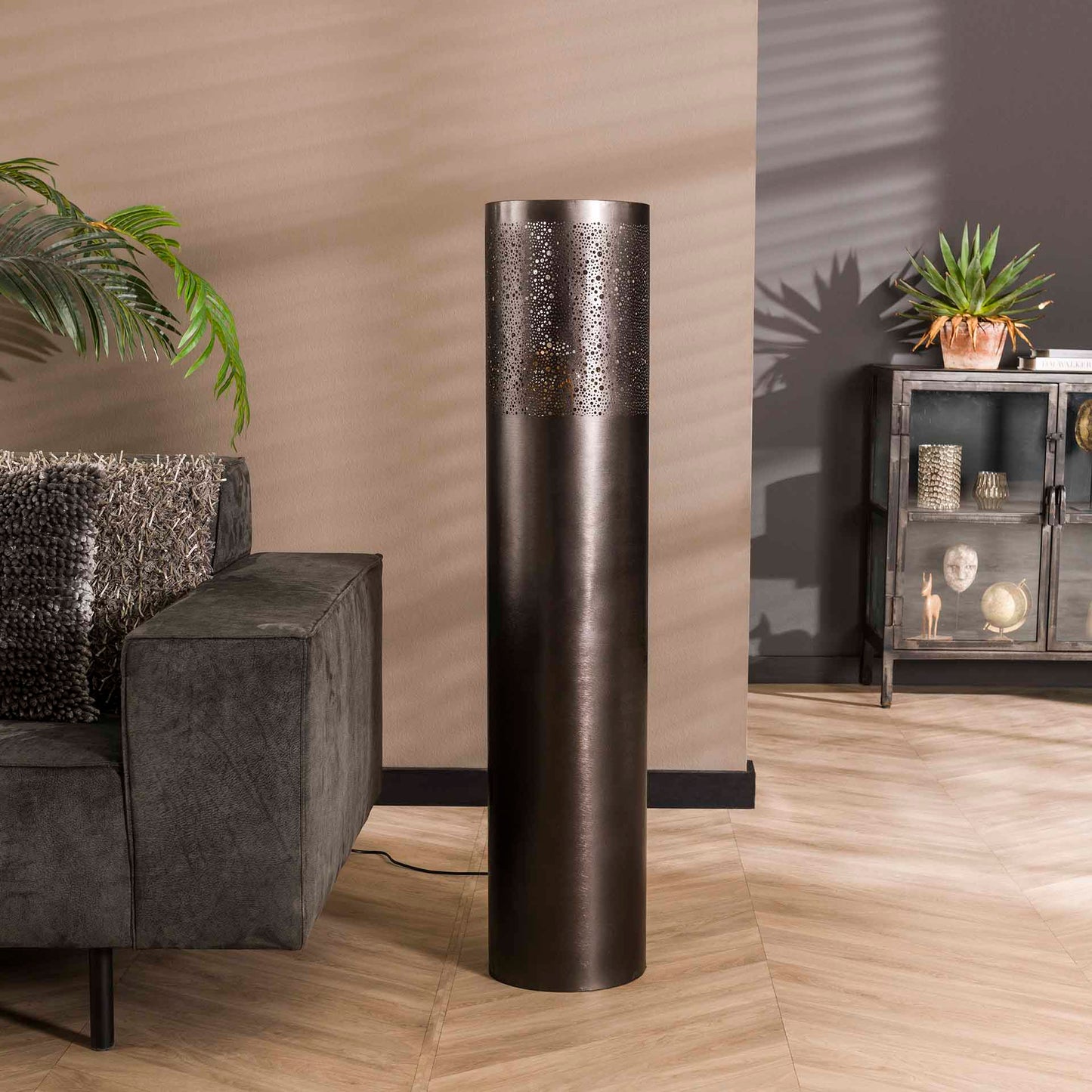 Vloerlamp Ø25 cilinder 120cm / Zwart nikkel