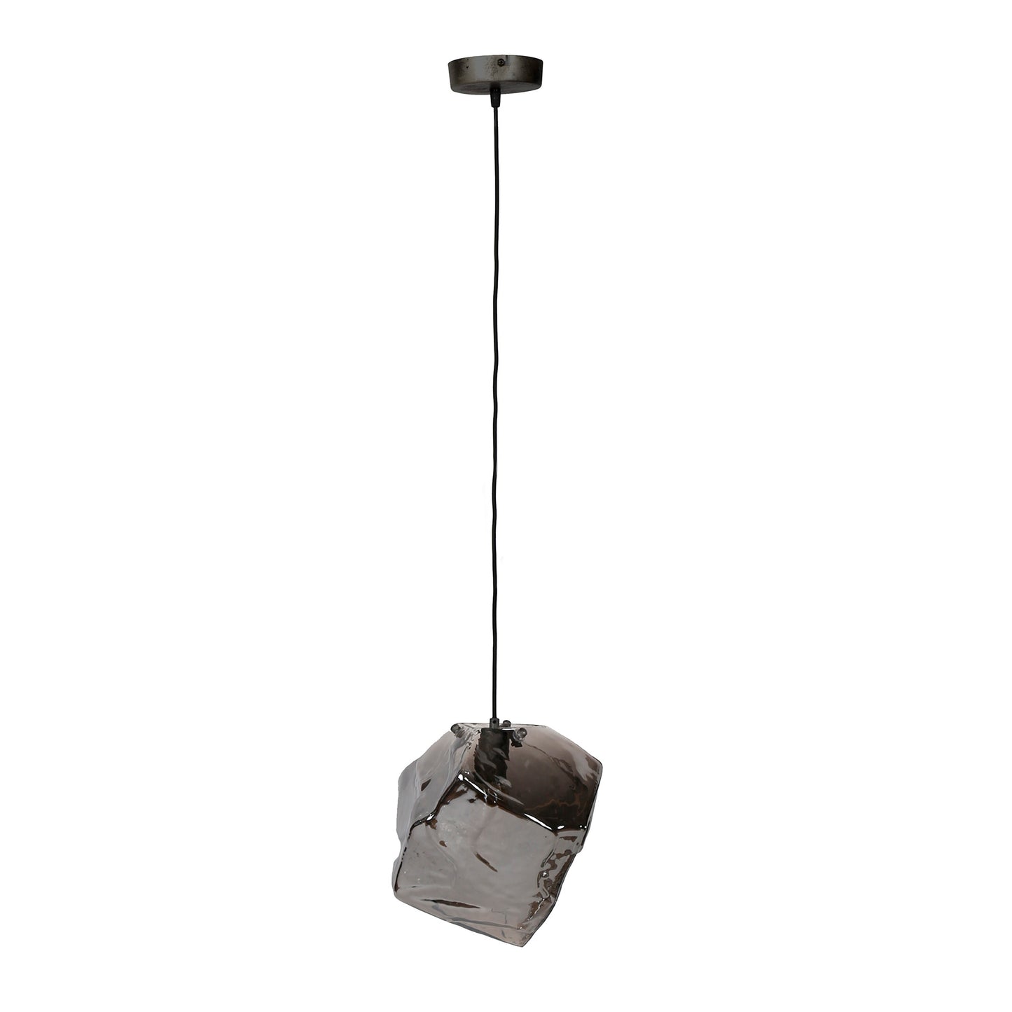 Hanglamp 1L rock chromed / Chromed glas