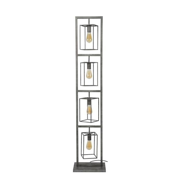Vloerlamp 4x Cubic Tower - 34x24x160 cm - Oud zilver