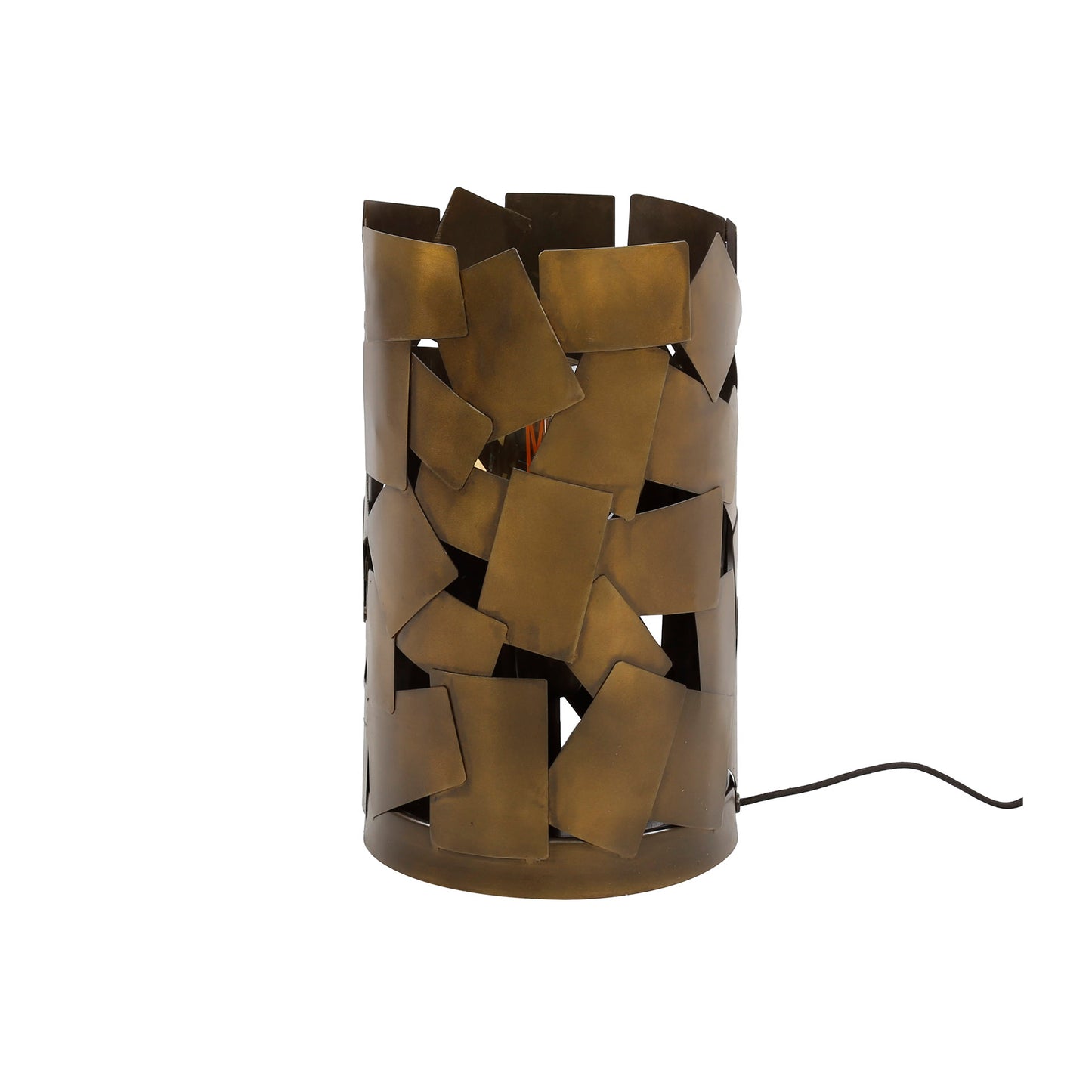 Tafellamp 1L patch cylinder / Brons antiek