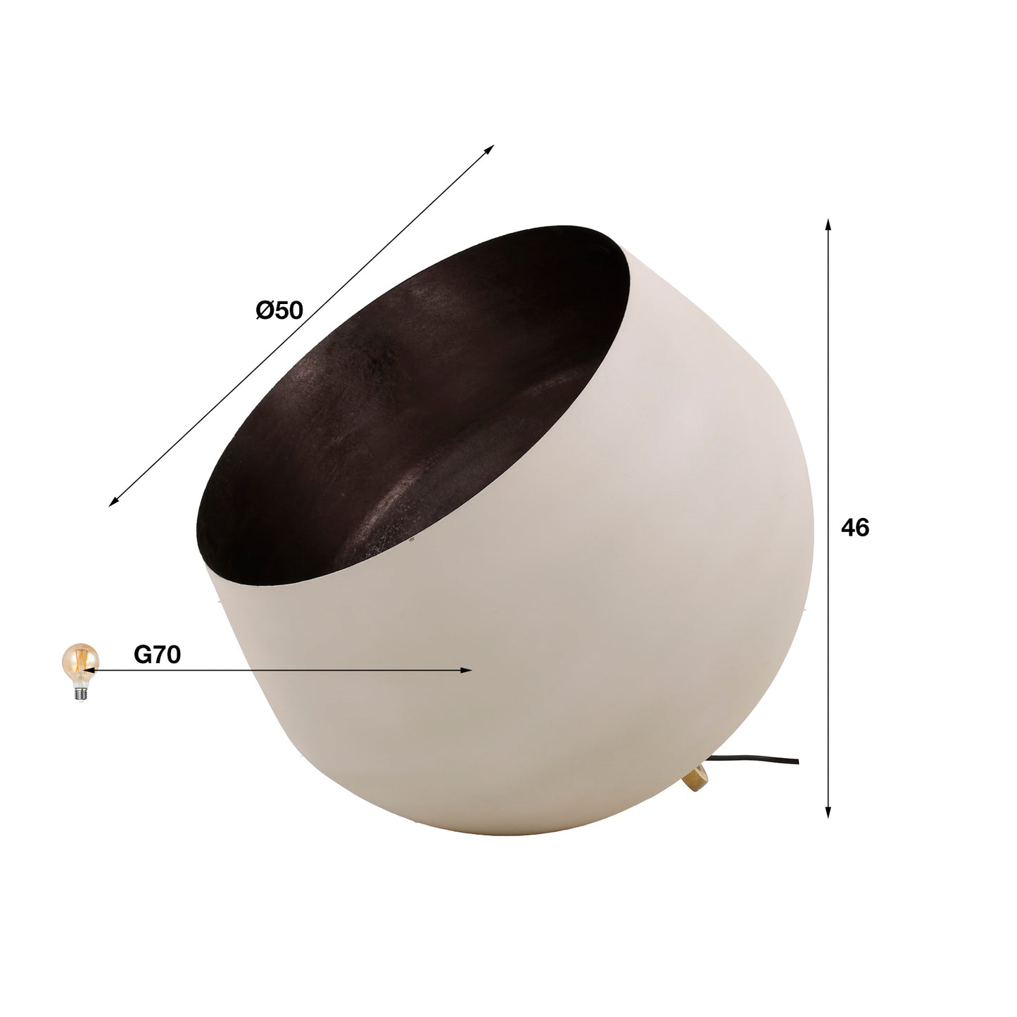 Tafellamp Ø50 basket XL / Natural grey