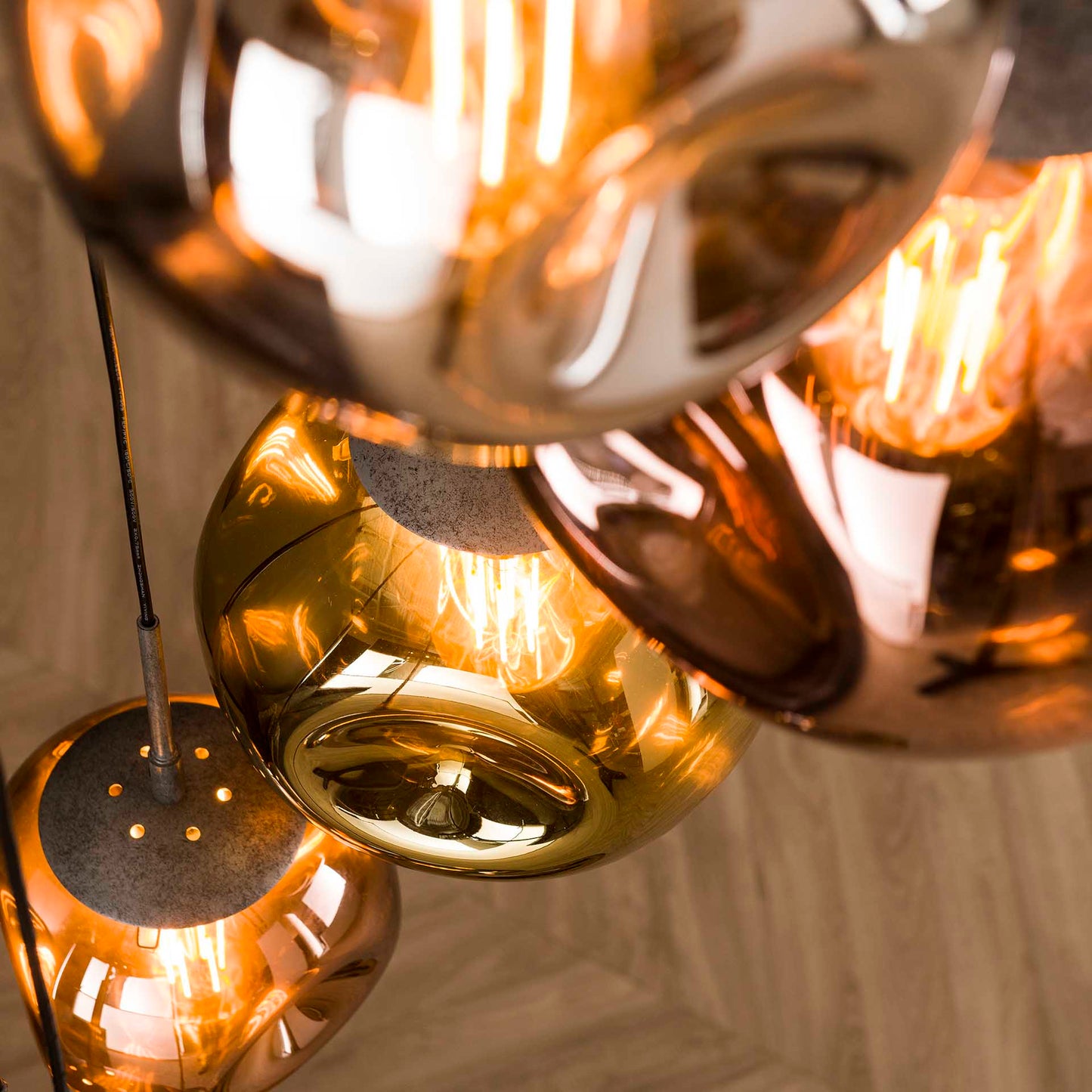 Hanglamp 7L getrapt stellar / Oud zilver