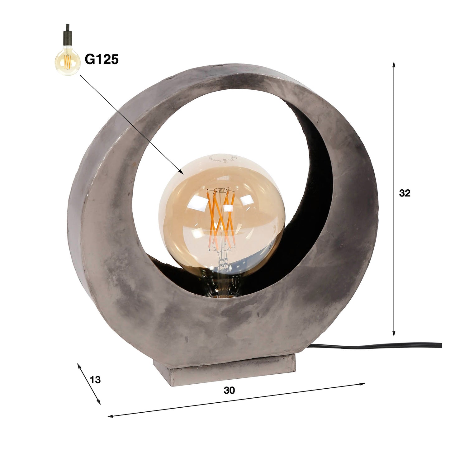 Tafellamp full moon / Oud zilver