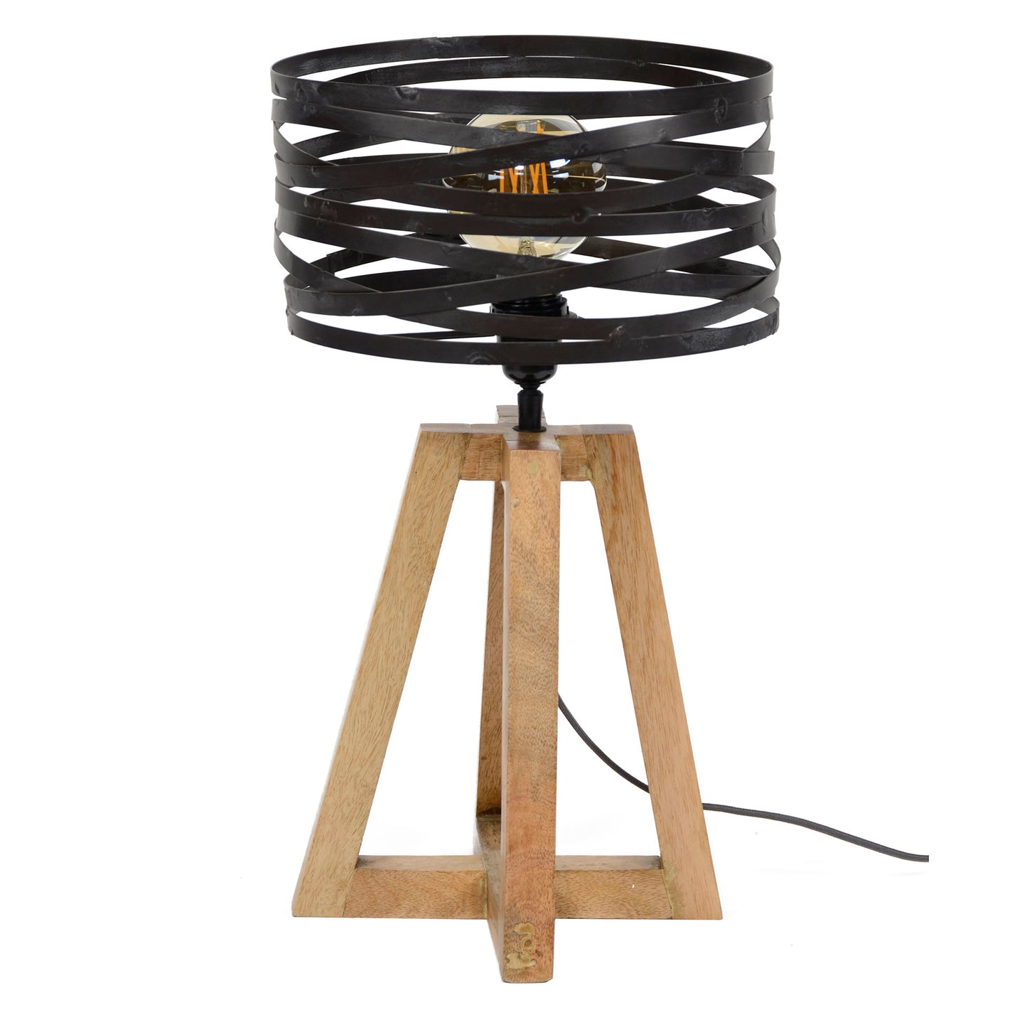 Tafellamp twist houten kruisframe / Slate grey