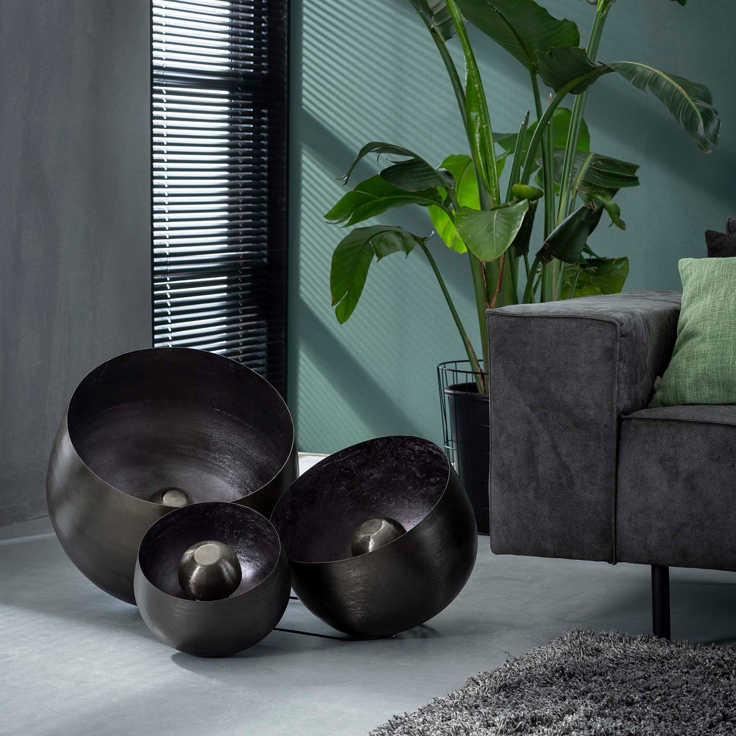 Tafellamp Ø50 basket XL / Zwart nikkel