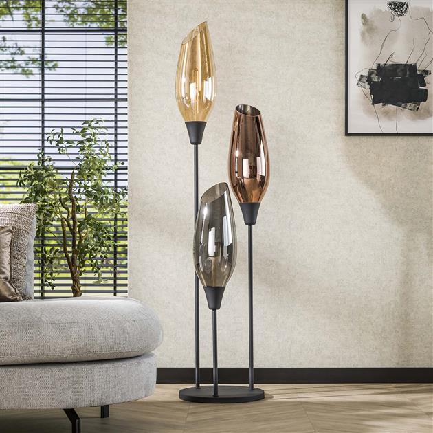 Vloerlamp Cocoon XL Mix Glass - 45x45x178 cm - Zwart