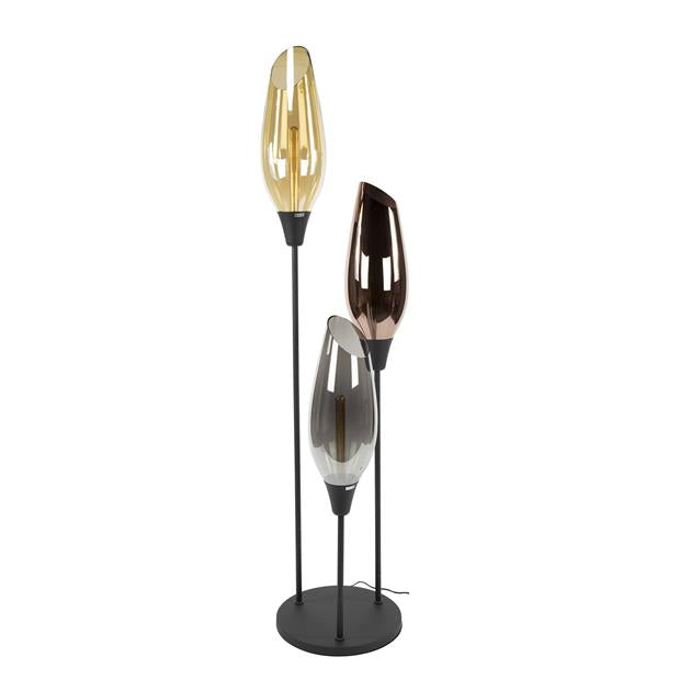 Vloerlamp Cocoon XL Mix Glass - 45x45x178 cm - Zwart