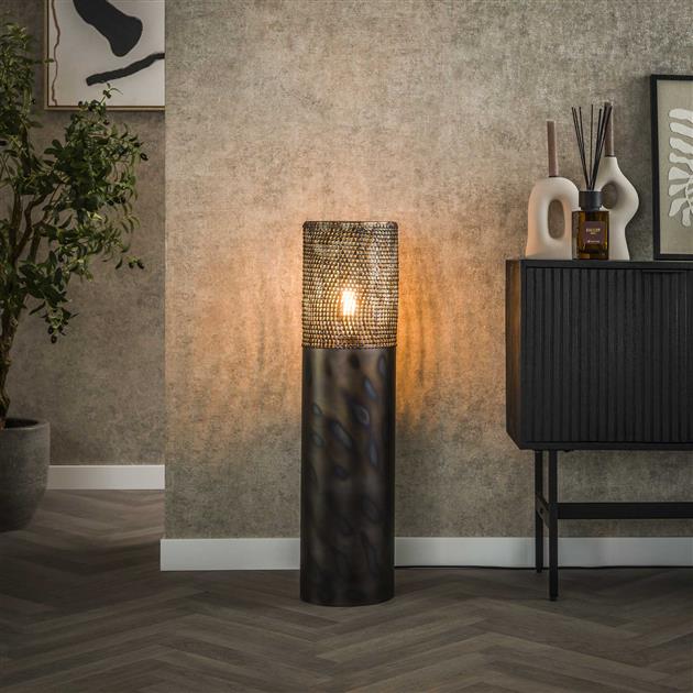 Vloerlamp Ø22,5 Cilinder - 22x22x90 cm - Zwart bruin